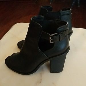 Black Peep Toe High Heel Boots